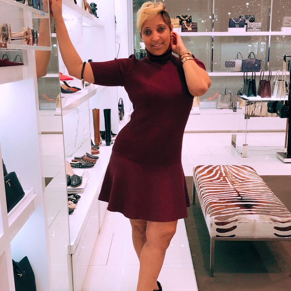 Michael Kors ribbed turtleneck mini dress